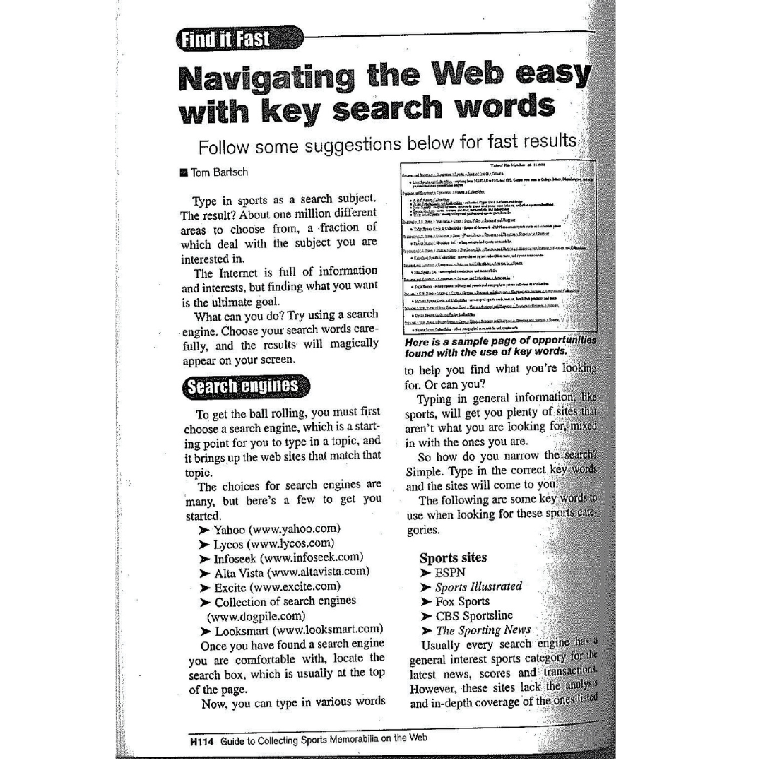 Screenshot from Guide to Collecting on the Web – Summer 2000 (Krause Publications)