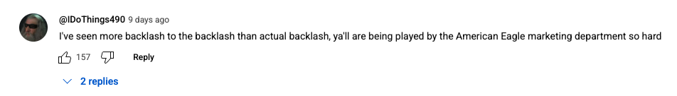Screenshot of a Youtube Comment