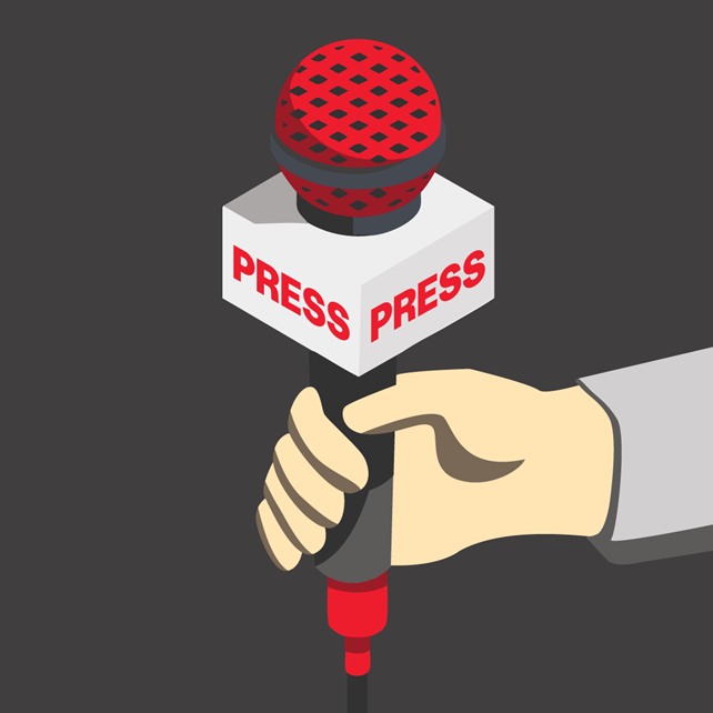 Illustration of a press microphone