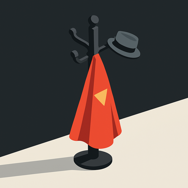 illustration of a hero's coatrack